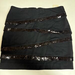 Forever 21 Black Mini Skirt with Sequin Stripes